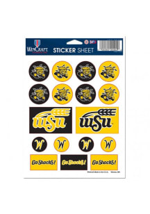Wichita State Shockers Vinyl Stickers - Yellow