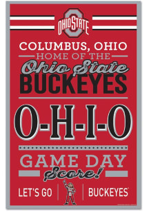 Ohio State Buckeyes 11x17 Wood Sign - Red