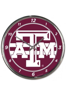 Texas A&M Aggies Chrome Striped Wall Clock