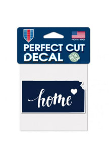 Kansas 4x5 inch State Shape Auto Decal - Blue
