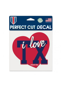 Texas 6x6 I Love State Decal Auto Decal - Red