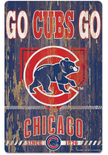 Chicago Cubs Team Established 11X17 Wood Sign - Blue