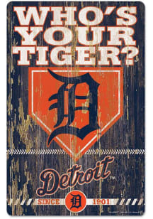 Detroit Tigers Team Established 11X17 Wood Sign - Navy Blue