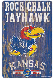 Kansas Jayhawks Team Established 11X17 Wood Sign - Blue