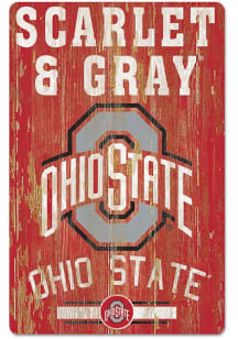 Ohio State Buckeyes Team Established 11X17 Wood Sign - Red