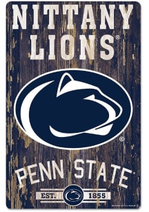 Penn State Nittany Lions Team Established 11X17 Wood Sign - Navy Blue
