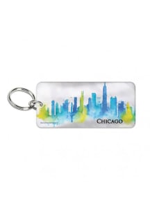 Chicago Paint Skyline Keychain - Blue