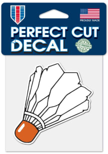 Kansas City Shuttlecock 4x4 inch Perfect Cut Auto Decal - White