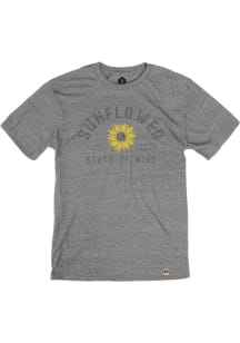 Rally Kansas Grey Sunflower State of Mind Short Sleeve Fashion T Shirt