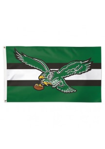 Philadelphia Eagles Retro Stripe 3x5 ft Deluxe Silk Screen Grommet Flag - Kelly Green