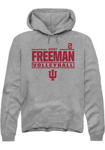 Avery Freeman Indiana Hoosiers Mens Graphite NIL Stacked Box Player Hood