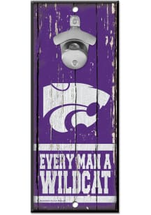 K-State Wildcats 5X11 Bottle Opener Sign - Purple