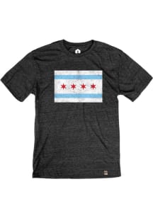 Rally Chicago Black Chicago Flag Short Sleeve Fashion T Shirt