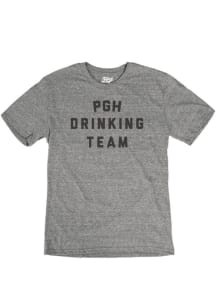 Rally Pittsburgh Grey PGH Drinking Team Short Sleeve Fashion T Shirt