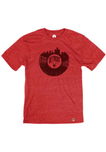 Rally Detroit Red Detroit Record Skyline Short Sleeve Fashion T Shirt