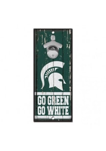 Michigan State Spartans 5X11 Bottle Opener Sign - Green