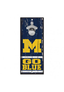 Michigan Wolverines 5X11 Bottle Opener Sign - Blue