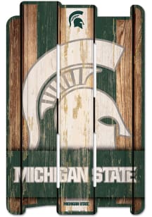 Michigan State Spartans 11x17 Vertical Plank Sign - Green