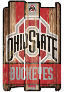 Ohio State Buckeyes 11x17 Vertical Plank Sign - Red