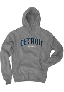 Blue 84 Detroit Mens Grey Wordmark Long Sleeve Hoodie