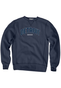 Blue 84 Detroit Mens Navy Blue Wordmark Long Sleeve Crew Sweatshirt