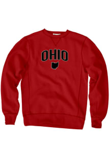 Blue 84 Ohio Mens Red Wordmark Long Sleeve Crew Sweatshirt