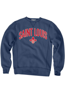 Blue 84 St Louis Mens Navy Blue Wordmark Long Sleeve Crew Sweatshirt