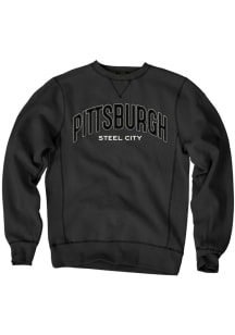 Blue 84 Pittsburgh Mens Black Wordmark Long Sleeve Crew Sweatshirt
