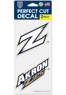 Akron Zips Logo 4x4 inch 2 Pack Auto Decal - Blue