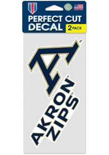 Akron Zips Script 4x4 inch 2 Pack Auto Decal - Blue
