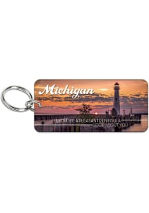 Michigan Lighthouse Keychain - Orange