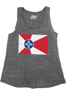 Blue 84 Wichita Womens Charcoal Distressed Flag Tank Top