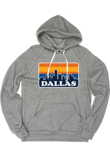 Rally Dallas Ft Worth Mens Grey Skyline Long Sleeve Hoodie