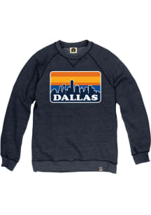 Rally Dallas Ft Worth Mens Navy Blue Skyline Long Sleeve Crew Sweatshirt