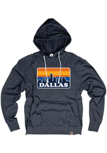 Rally Dallas Ft Worth Mens Navy Blue Skyline Long Sleeve Hoodie