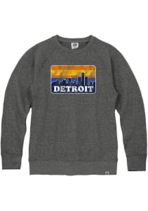 Rally Detroit Mens Black Skyline Long Sleeve Crew Sweatshirt