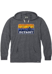 Rally Detroit Mens Navy Blue Skyline Long Sleeve Hoodie