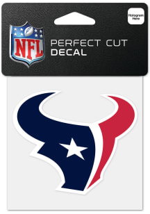 Houston Texans 4x4 inch Perfect Cut Auto Decal - Blue