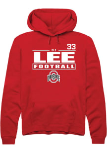 Eli Lee Ohio State Buckeyes Mens Red Football NIL Stacked Box Player Hood