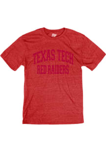 Blue 84 Texas Tech Red Raiders Red Arch Team Name Short Sleeve Fashion T Shirt