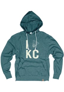 Rally Kansas City Mens Teal Shuttlecock Long Sleeve Hoodie