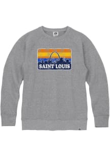 Rally St Louis Mens Grey Skyline Long Sleeve Crew Sweatshirt