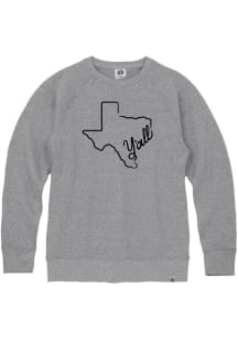 Rally Texas Mens Grey Yall Long Sleeve Crew Sweatshirt