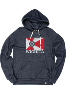 Rally Wichita Mens Navy Blue City Flag Long Sleeve Hoodie