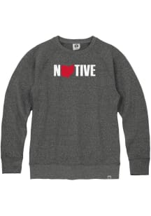 Rally Ohio Mens Black Native Long Sleeve Crew Sweatshirt