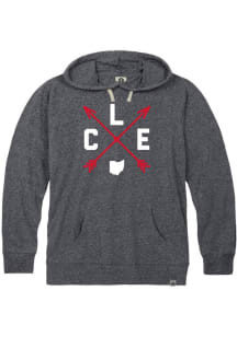 Rally Cleveland Mens Navy Blue Distressed Arrows Long Sleeve Hoodie