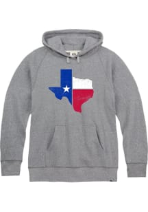 Rally Texas Mens Grey State Flag Long Sleeve Hoodie