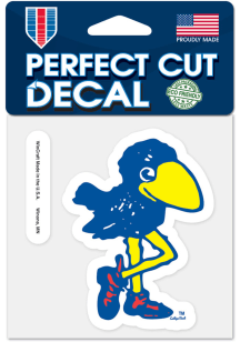 Kansas Jayhawks 1912 Bird Auto Decal - Blue