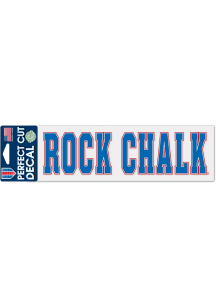 Kansas Jayhawks Rock Chalk 3x10 inch Auto Decal - Blue