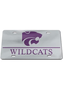 K-State Wildcats Silver Mascot Wordmark Car Accessory License Plate